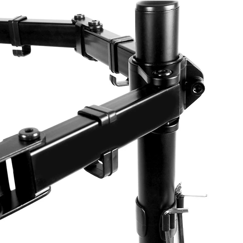 Dual-Monitor-Halterung mit Laptop-Arm, 360° Drehbar, Höhenverstellbar, Monitorständer für 10–30 Zoll Bildschirme