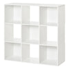 3-stufiges Bücherregal mit 9 Würfelfächern, Freistehendes Aufbewahrungsregal aus Spanplatte, Weiß, 91,5 x 29,5 x 91,5 cm