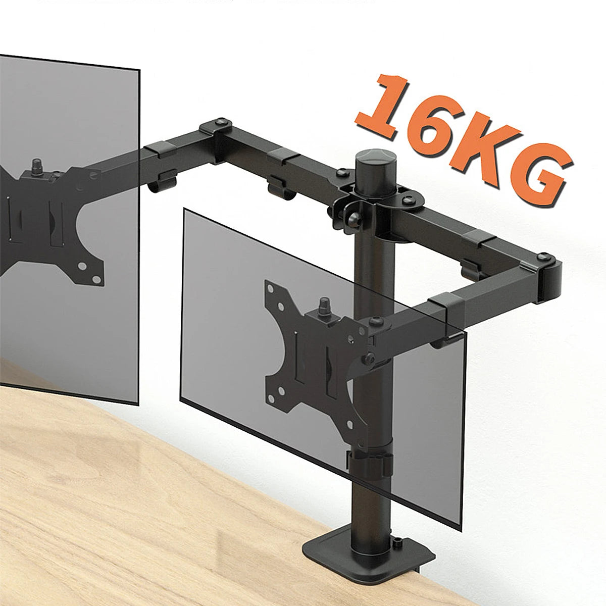 Dual-Monitor-Halterung mit Laptop-Arm, 360° Drehbar, Höhenverstellbar, Monitorständer für 10–30 Zoll Bildschirme