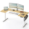 Elektrisch Höhenverstellbarer Schreibtisch 120/140/160 cm, Computertisch mit Memory-Funktion, Kabelmanagement, Stofftasche und Haken